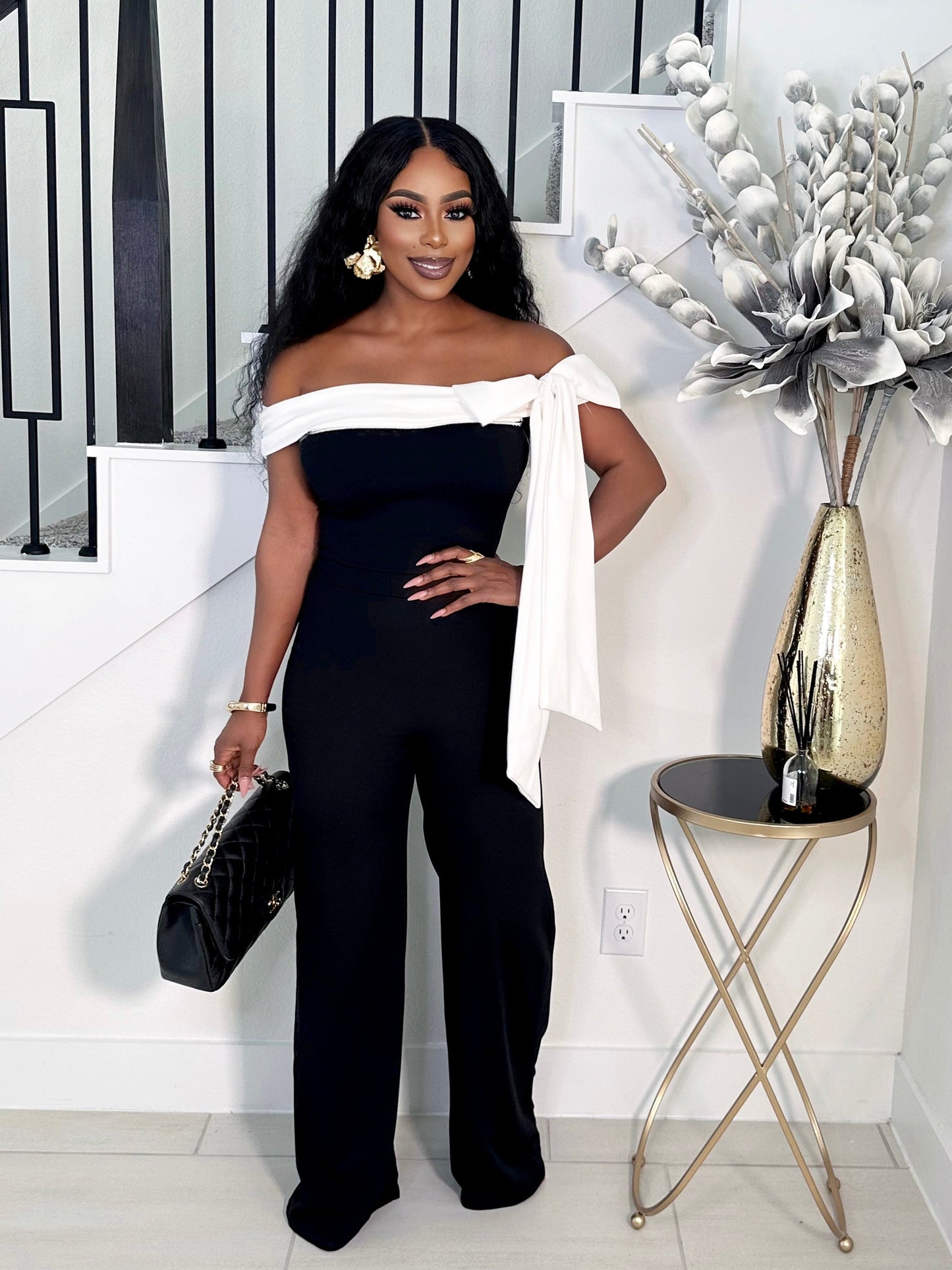 SHUT IN DOWN BOWTIE JUMPSUIT