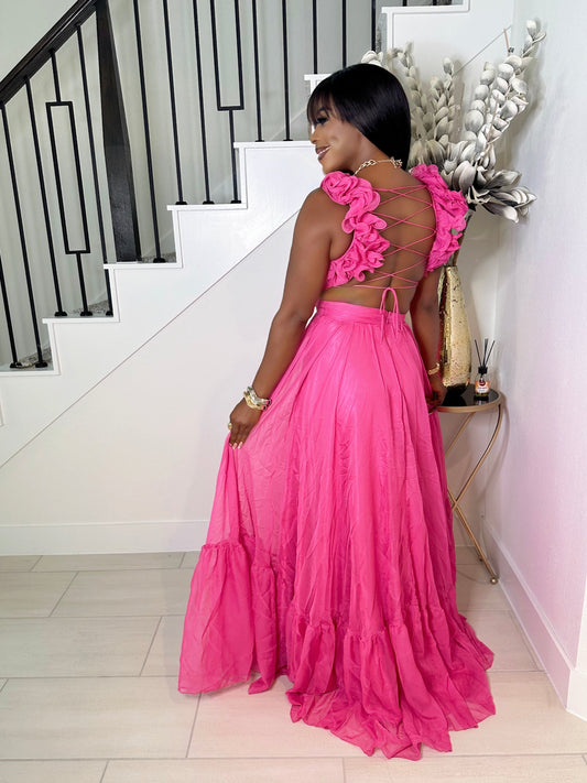 ELEGANT TASTE MAXI DRESS (FUCHSIA)