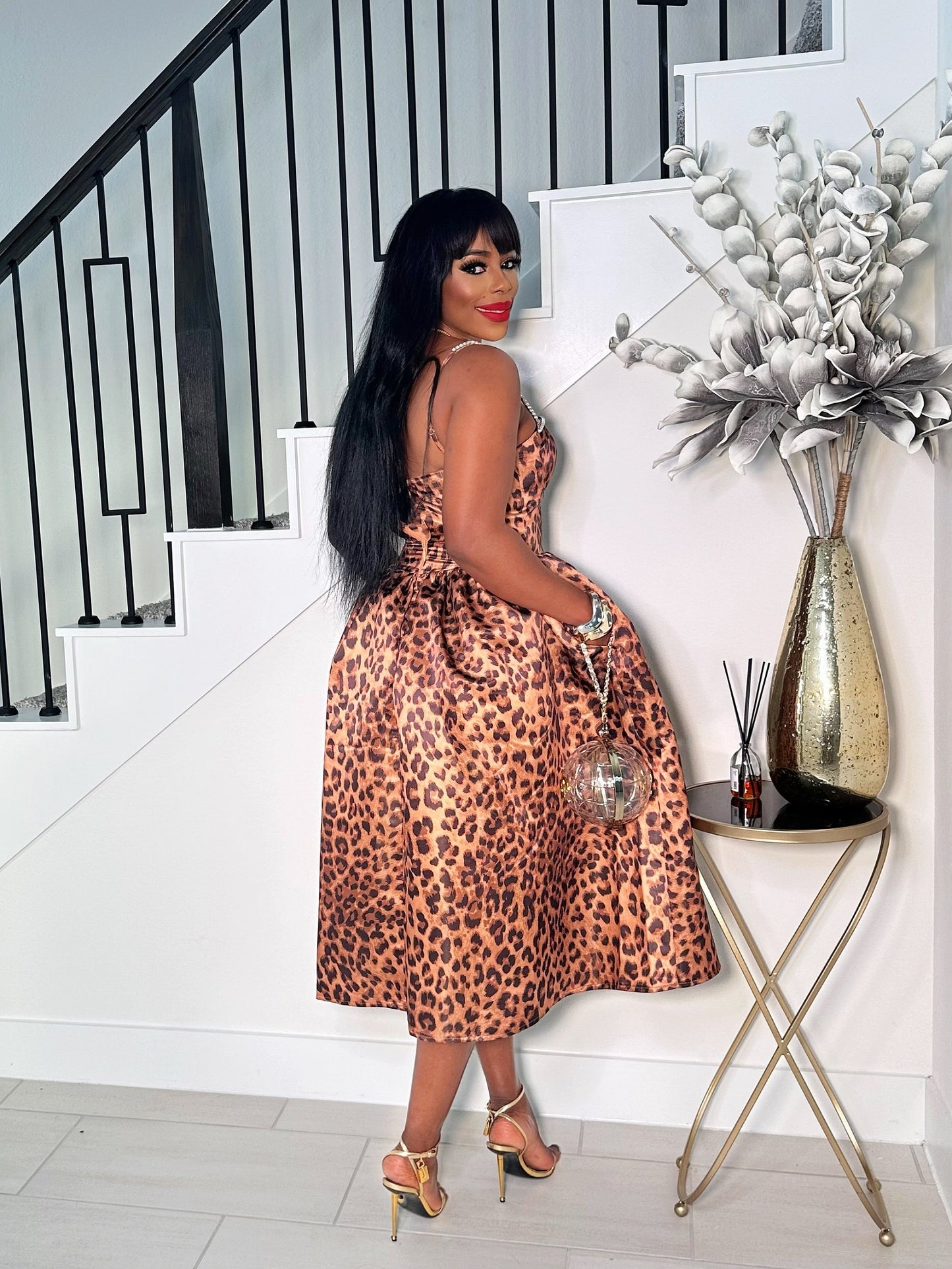 QUEEN TREATMENT LEOPARD PRINT DRESS