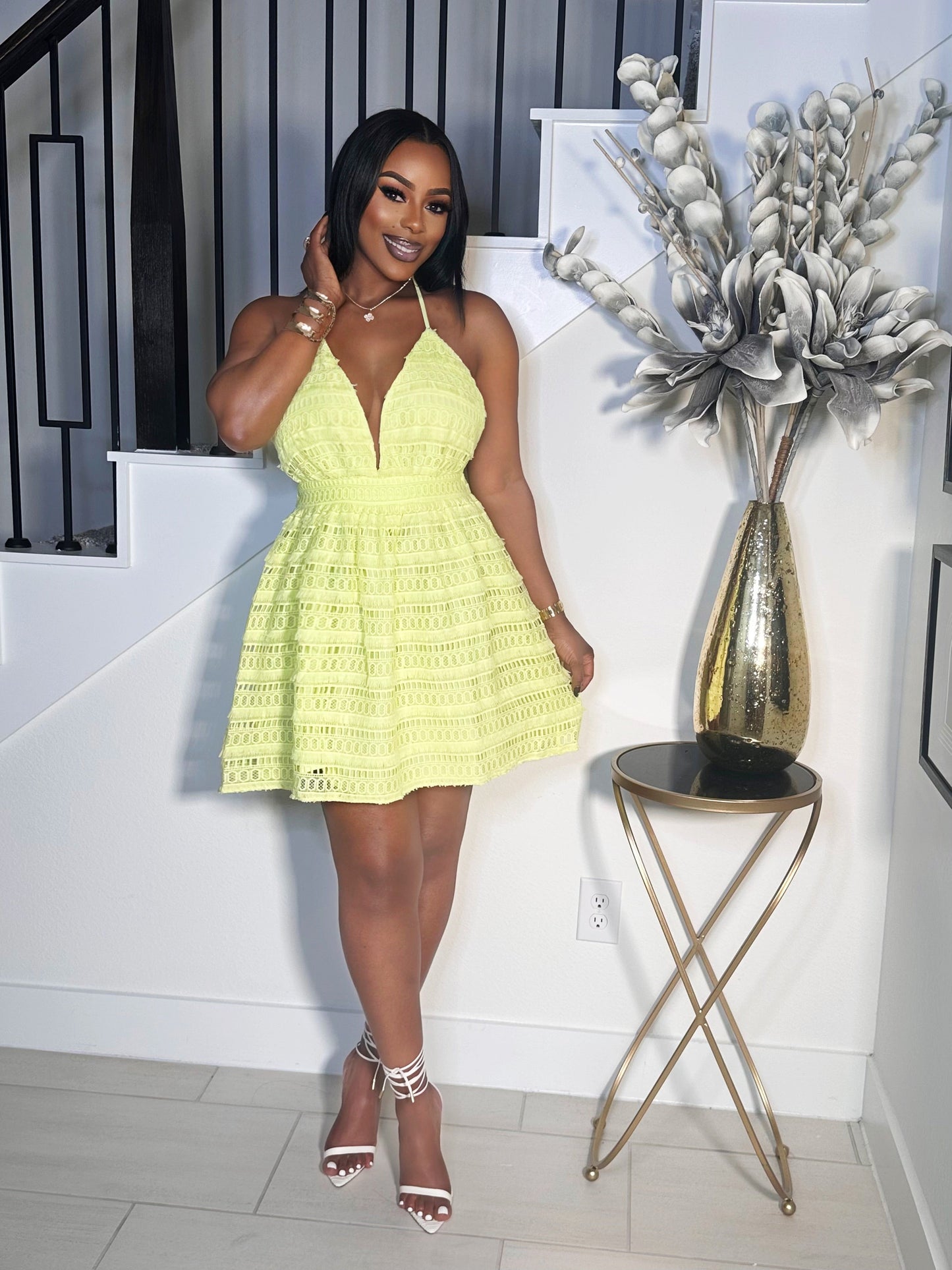 NEON FOR THE WIN BACKLESS MINI DRESS