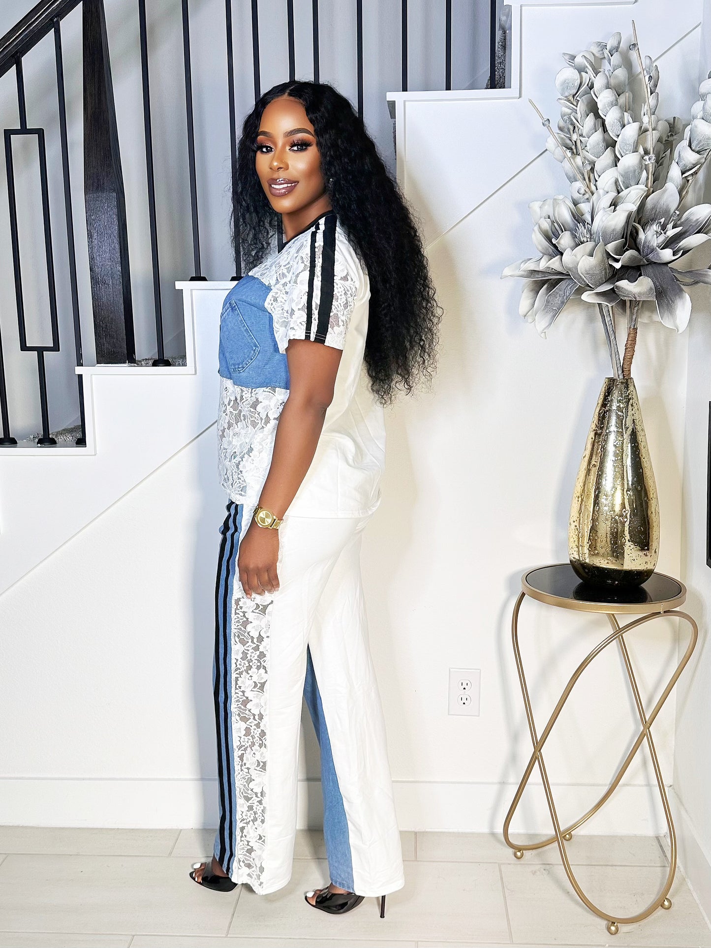 WHAT LACE 2PIECE PANTS SET (WHITE)