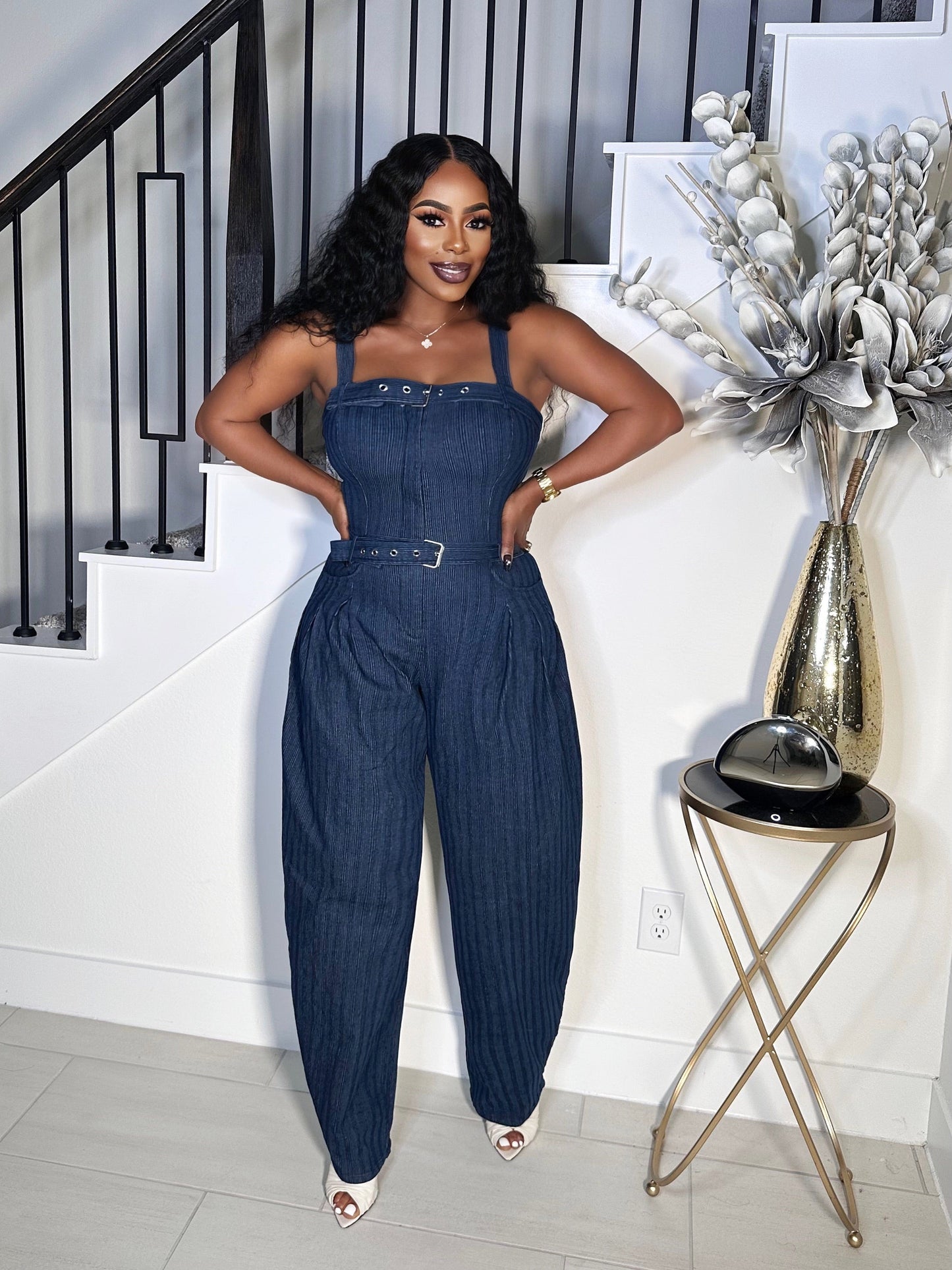 BAG HER BAGGY DENIM JUMPSUIT