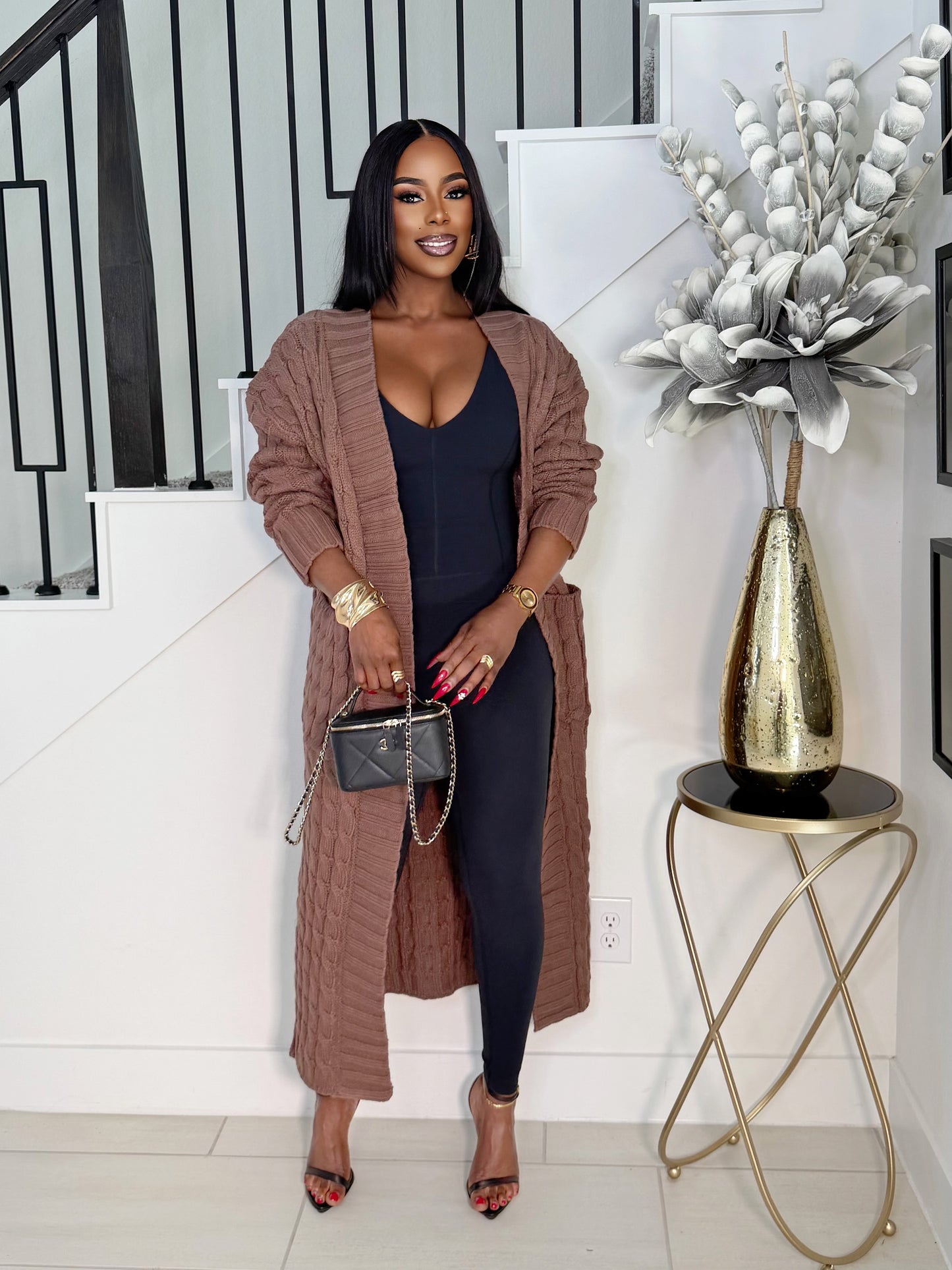 STAY WARM OVERSIZED CARDIGAN (MOCHA)