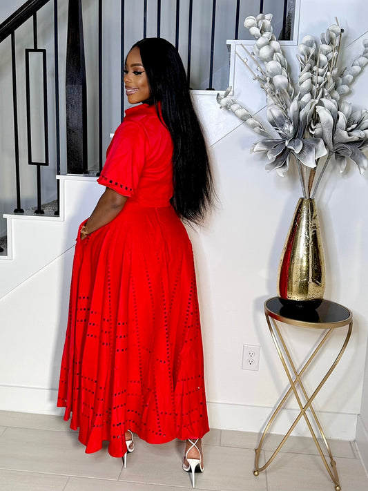 MAKE A WISH CLASSY WHITE FLARE SKIRT SET (WHITE)