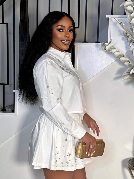 DIAMONDS ON MY DRIP MINI SKIRT SET