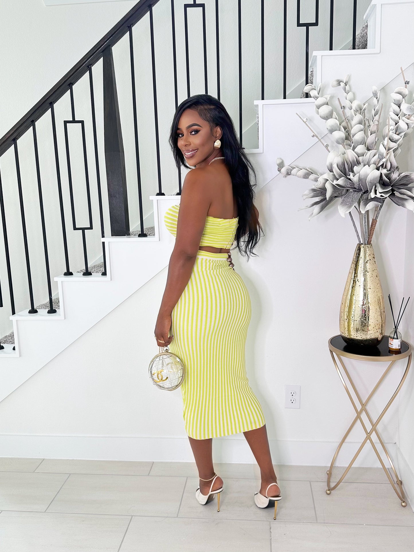 SUMMER'S TOO HOT KNOTTED SKIRT SET (GREEN)