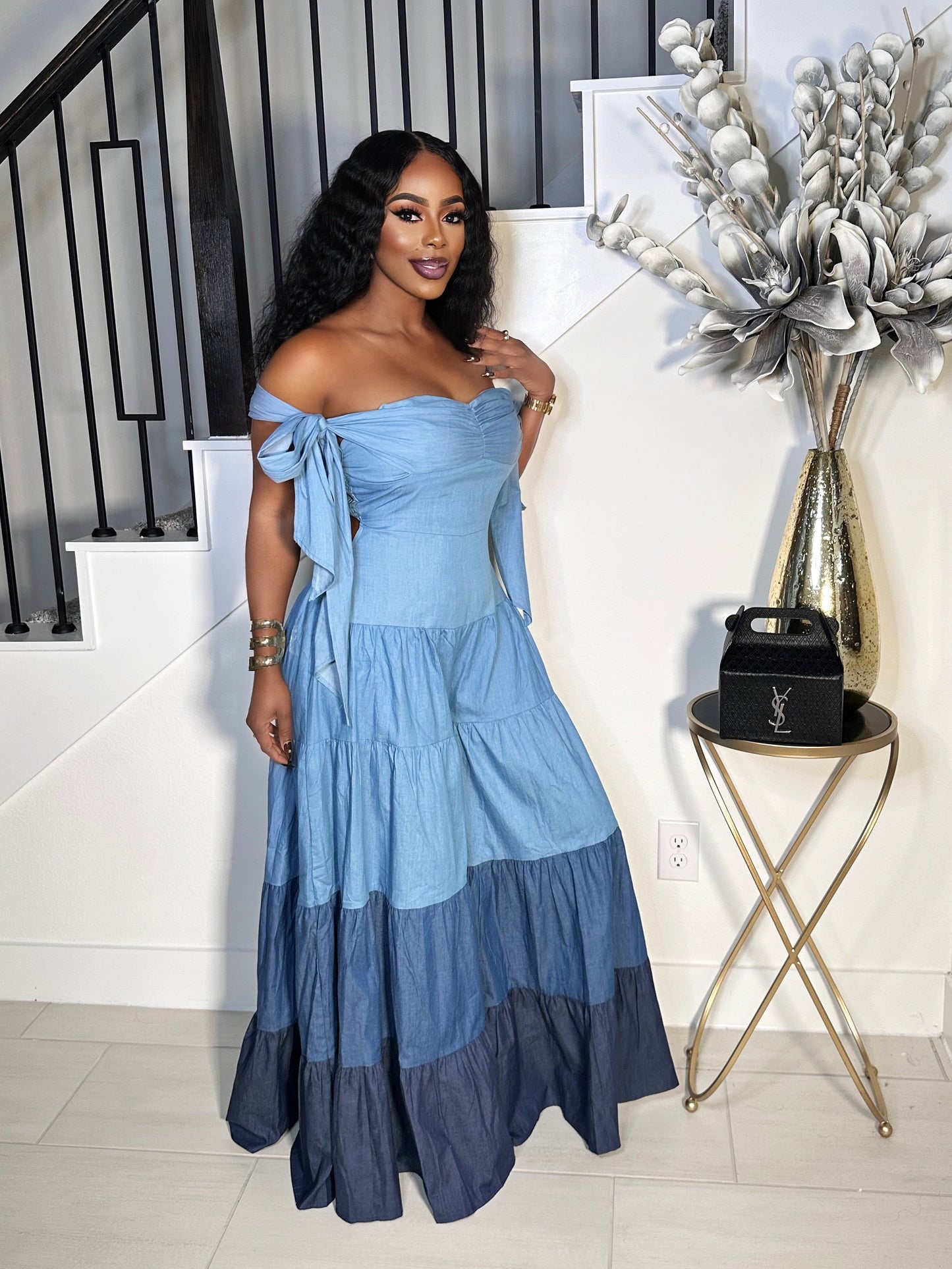 DRAMATIC EFFECT WIDE LEG DEDIM JUMPSUIT