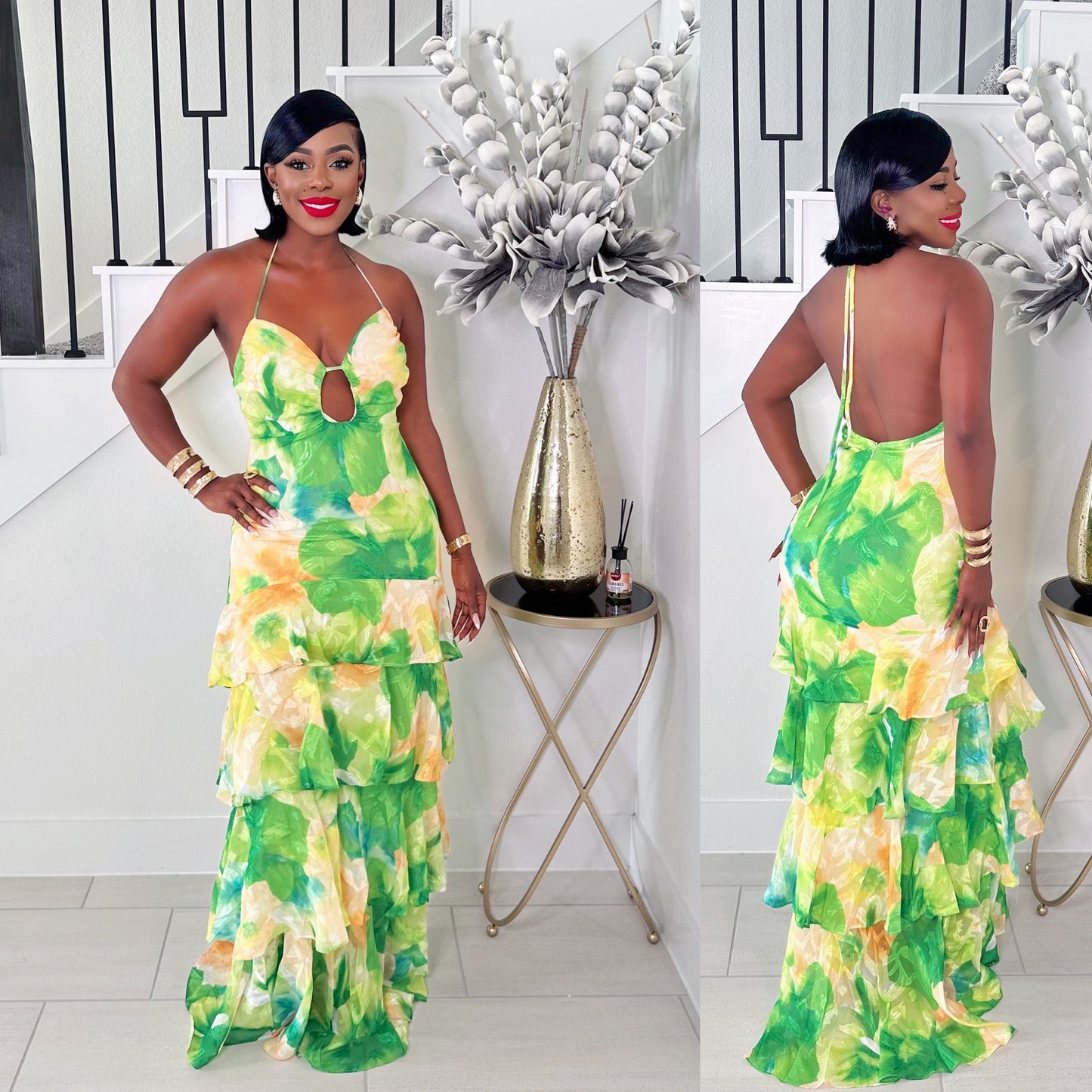 SHE IS ALWAYS THE ONE TIERED MAXI DRESS