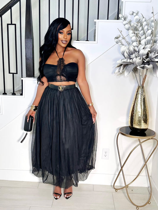 HAVE YOUR WAY MESH BUBBLE SKIRT SET