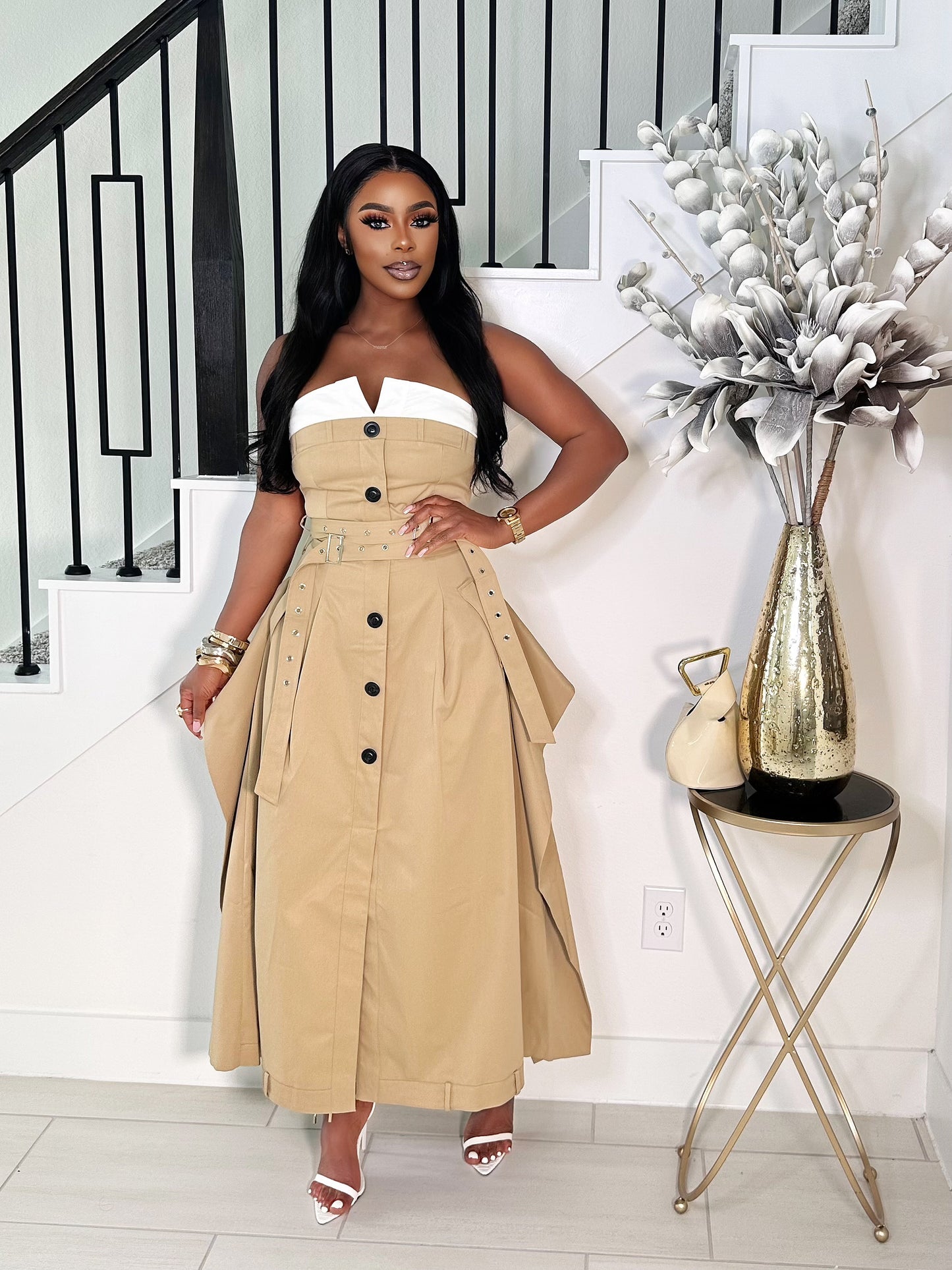 TRENCH IN THE CITY MAXI DRESS