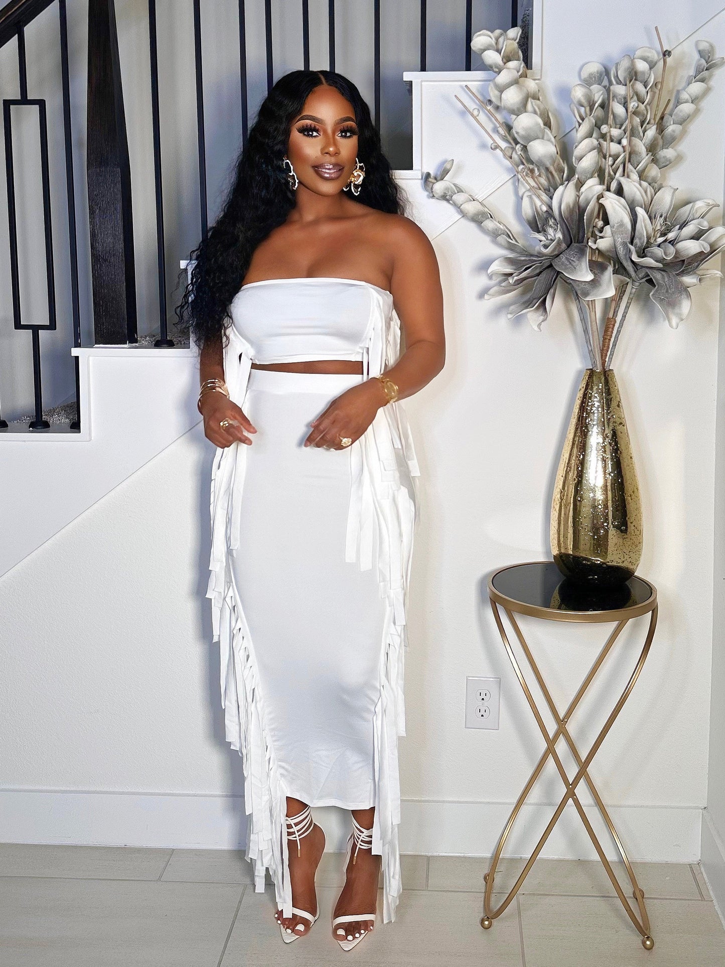 ITS GETTING HOT IN HERE SUMMER SKIRT SET (WHITE)