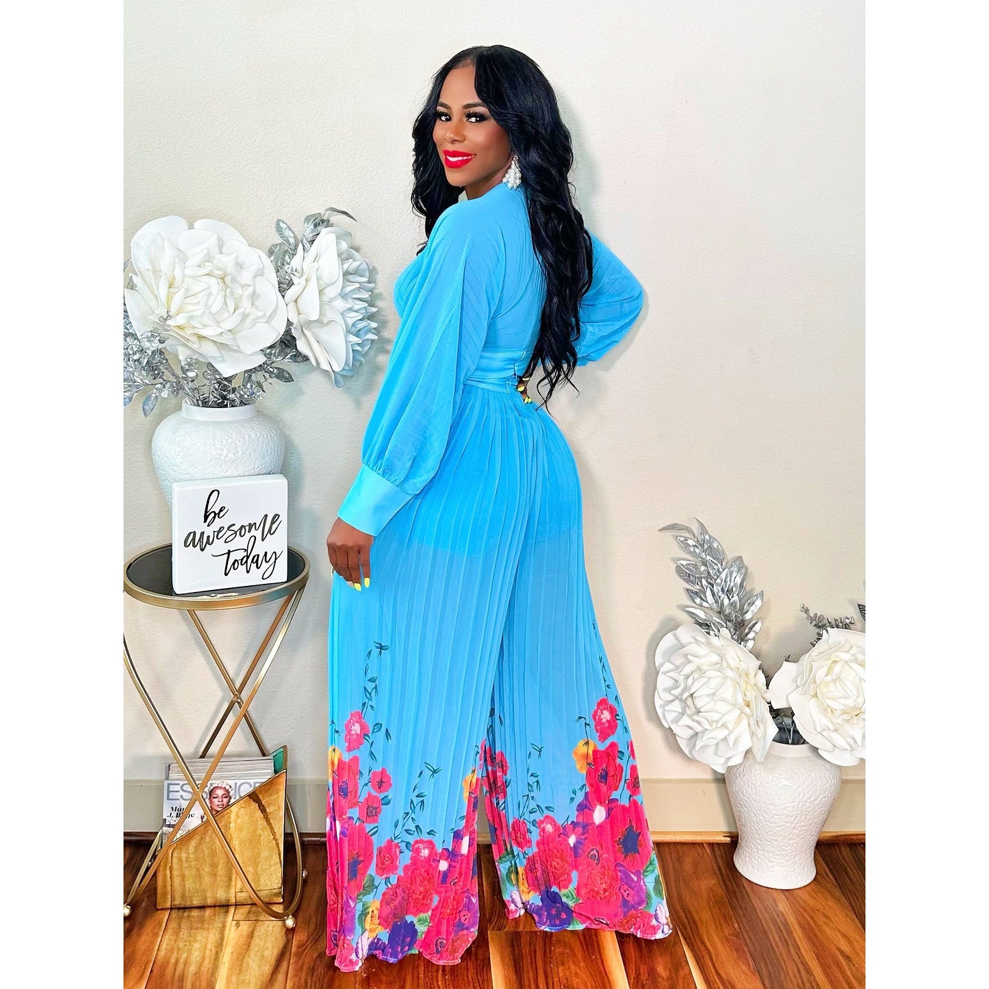 IT'S YOUR TIME PLEATED PANTS SET