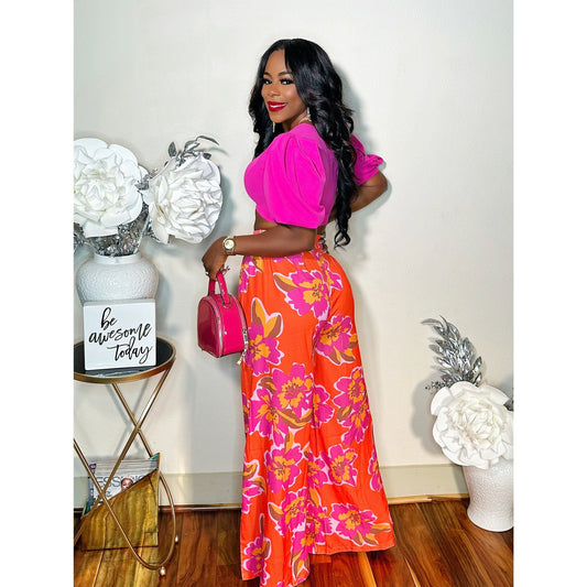 BLOOMING WIDE LEG PANTS