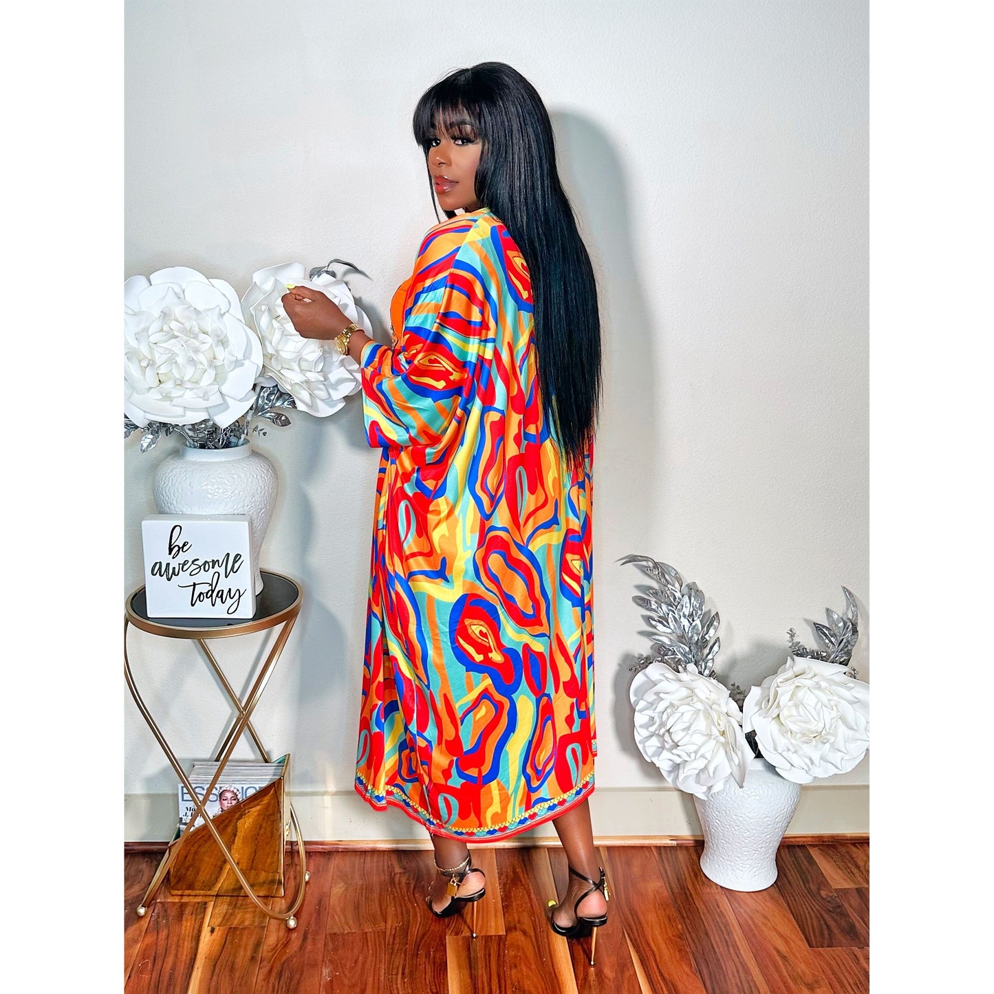 THAT VIBE KIMONO PANTS SET (ORANGE)