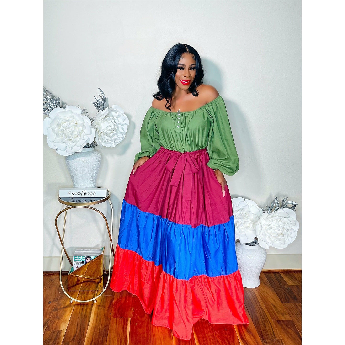 KELLY FOUR TONE MAXI DRESS (SMALL-3XLARGE)