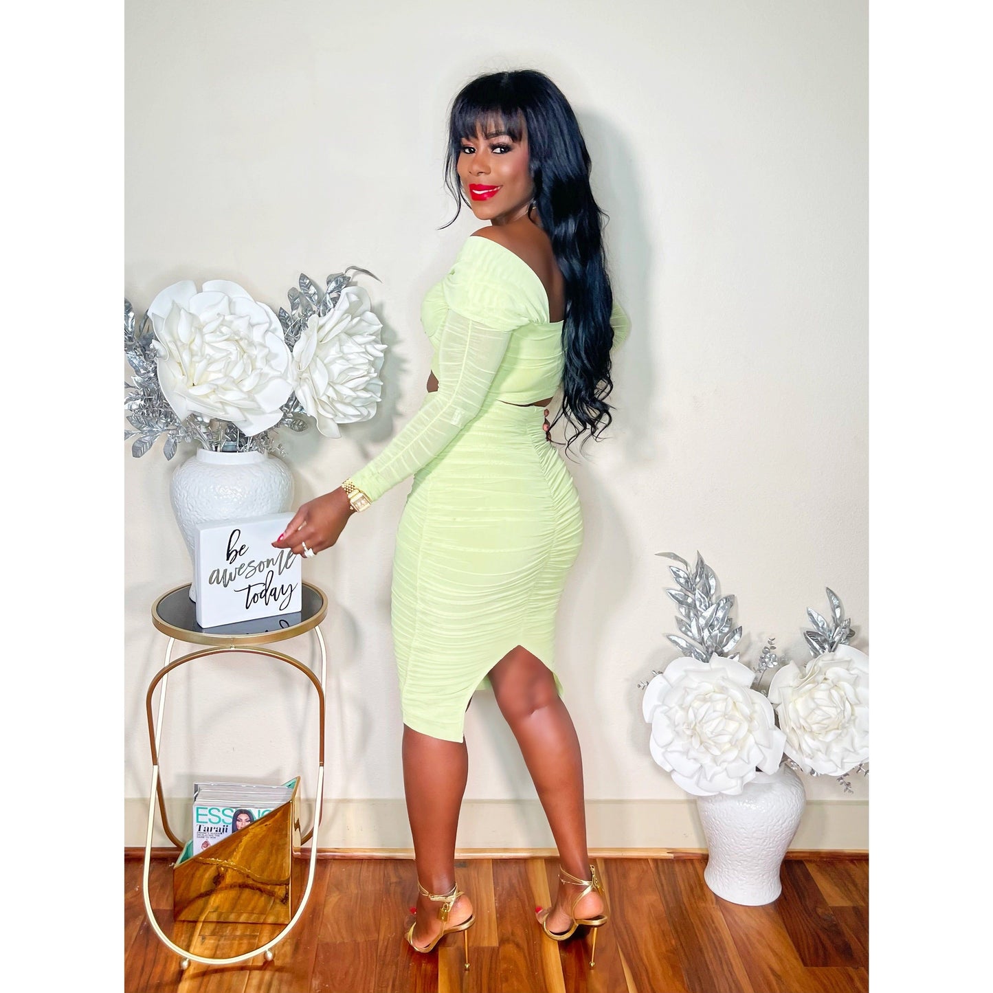 MESH WITH ME SKIRT SET (LETTUCE)