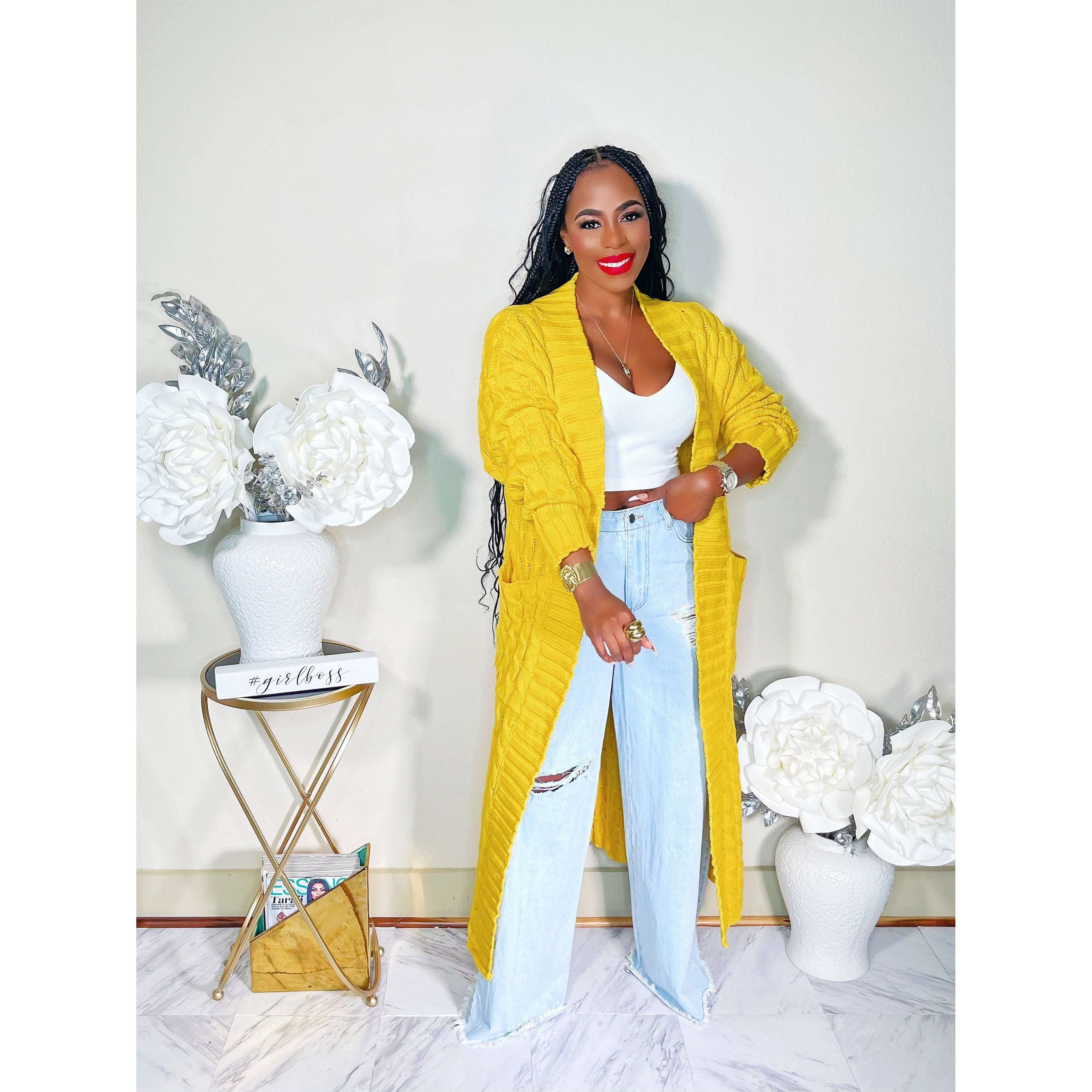 Bcdell Ss Cardigan Lt Yellow