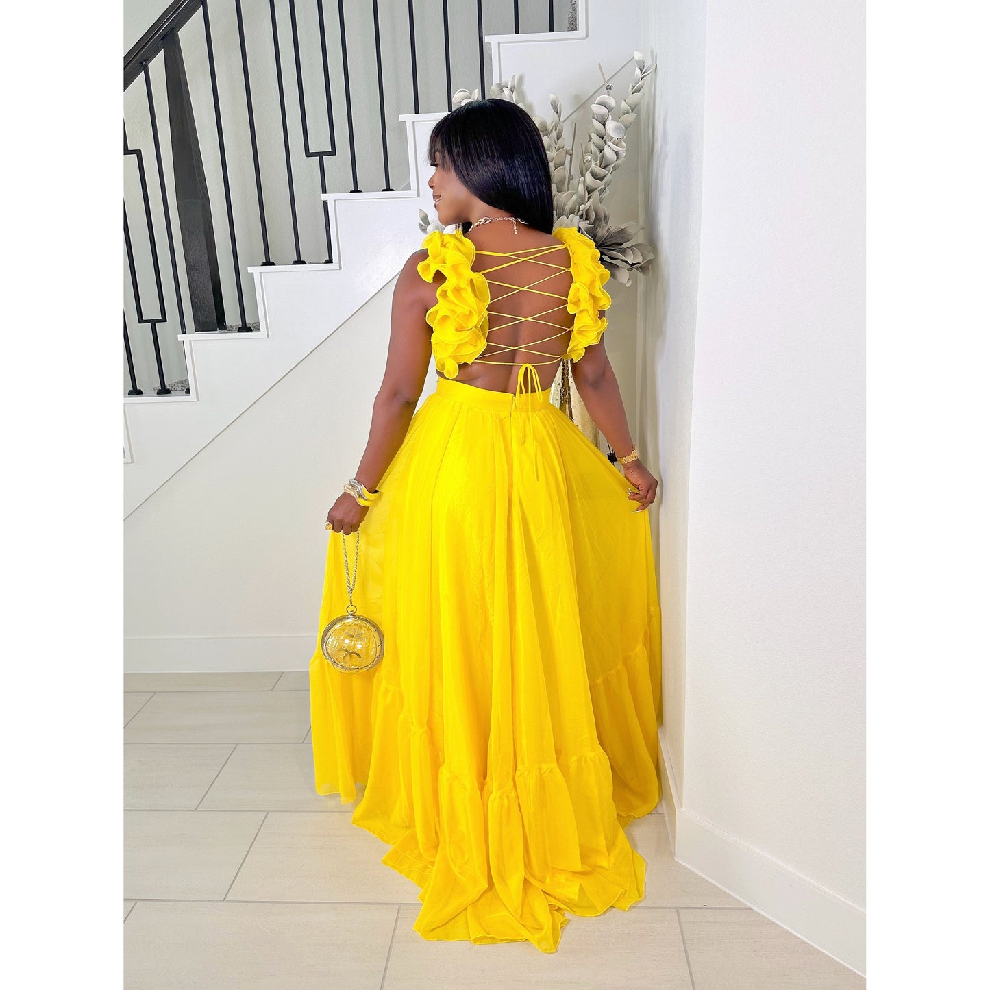 ELEGANT TASTE MAXI DRESS (YELLOW) (RESTOCK)