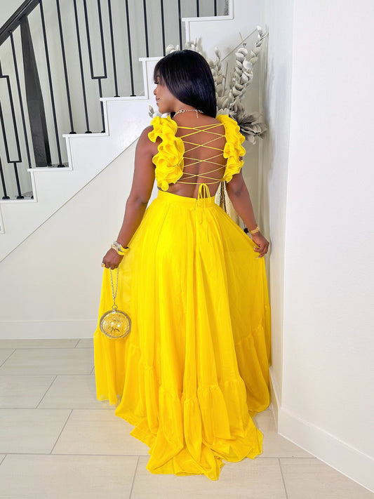 ELEGANT TASTE MAXI DRESS (YELLOW) (RESTOCK)