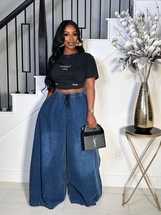 MONEY CALLING ROUND NECK T-SHIRT (BLACK)