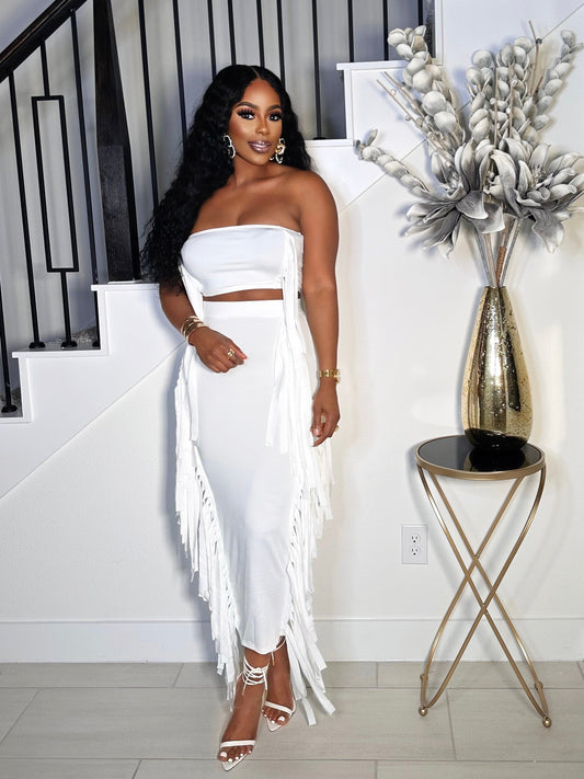 ITS GETTING HOT IN HERE SUMMER SKIRT SET (WHITE)