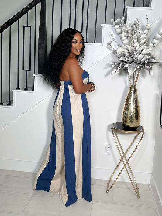 ELEVATE YOUR STYLE STRAPLESS JUMPSUIT (BLUE)