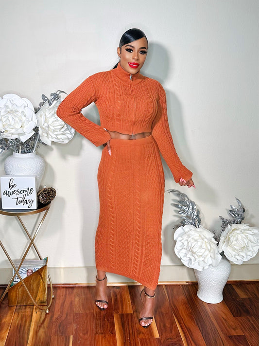 A LONG NIGHT OUT KNIT SKIRT SET