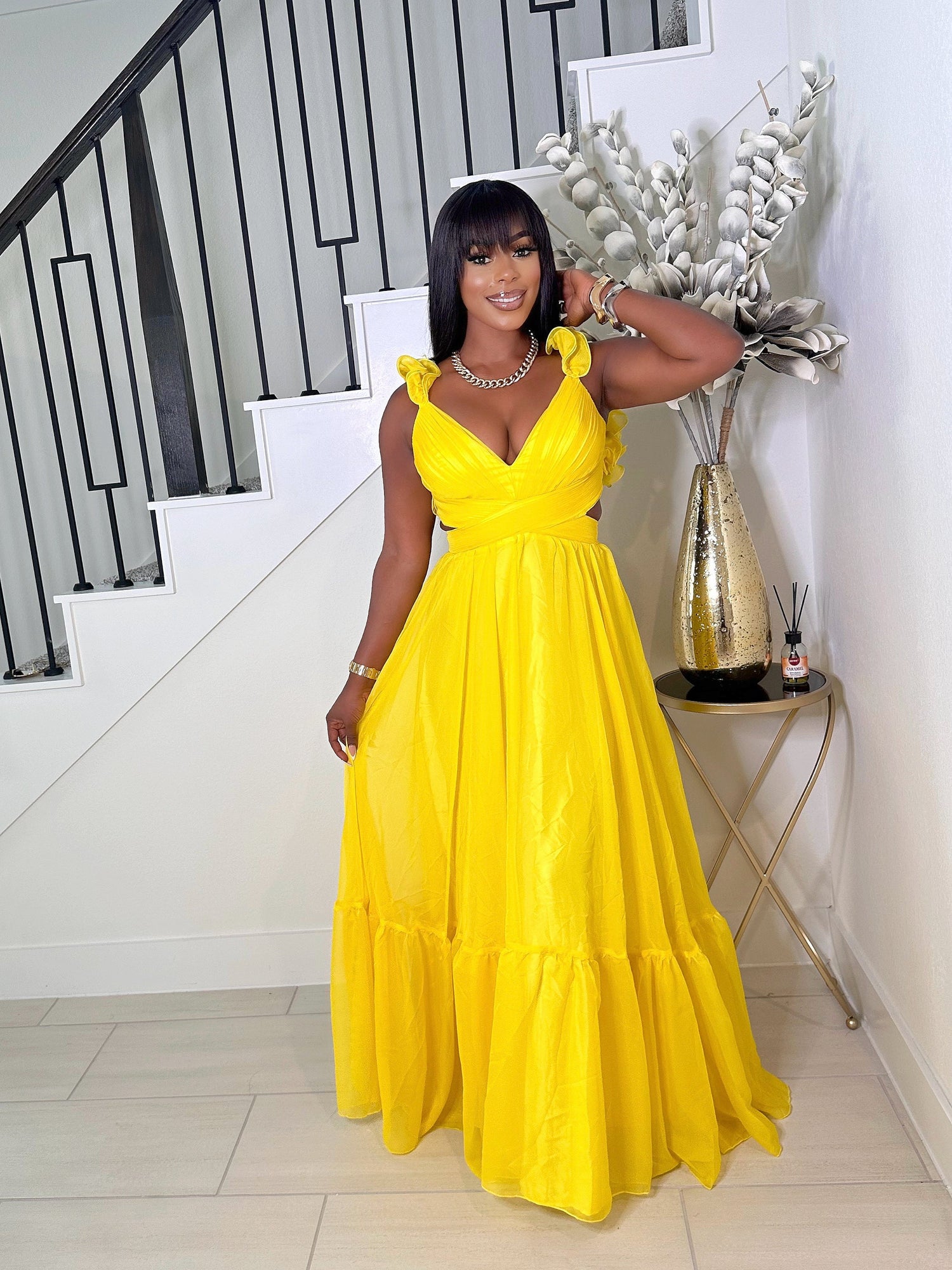ELEGANT TASTE MAXI DRESS (YELLOW) (RESTOCK) B-L-U-SH BY JOELLE ELEGANT TASTE MAXI DRESS (YELLOW) (RESTOCK) B-L-U-SH BY JOELLE