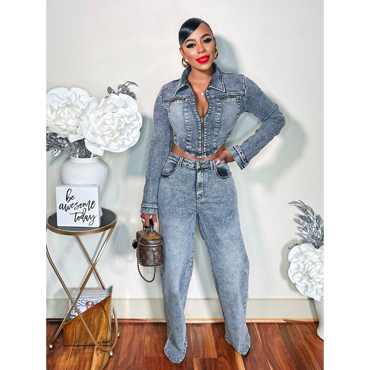 CANT'T TOUCH MY FLY DENIM PANTS SET