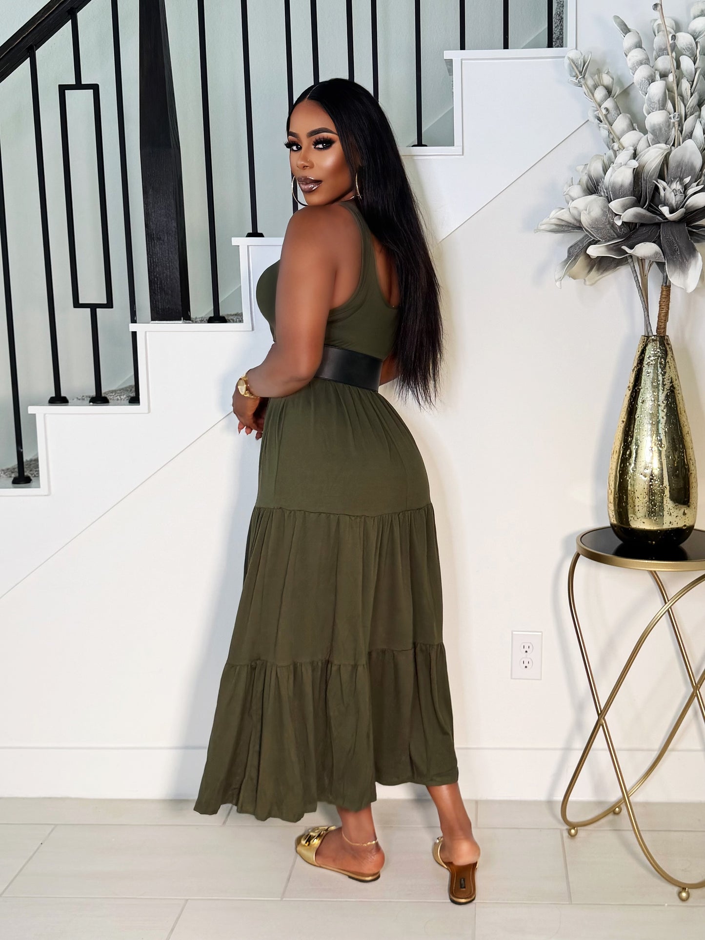 EASY FLOW MAI DRESS (OLIVE)