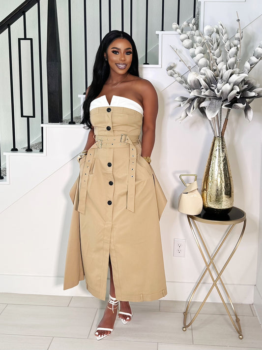 TRENCH IN THE CITY MAXI DRESS