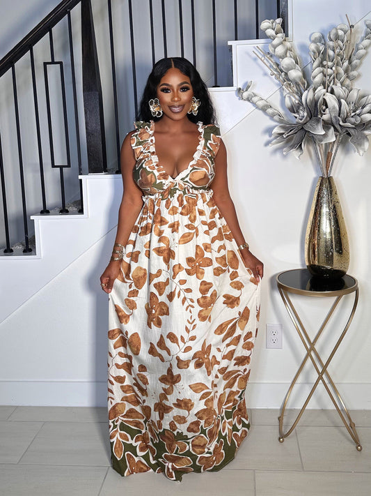 CAN'T GET ENOUGH WOVEN MAXI (MOCHA OLIVE)