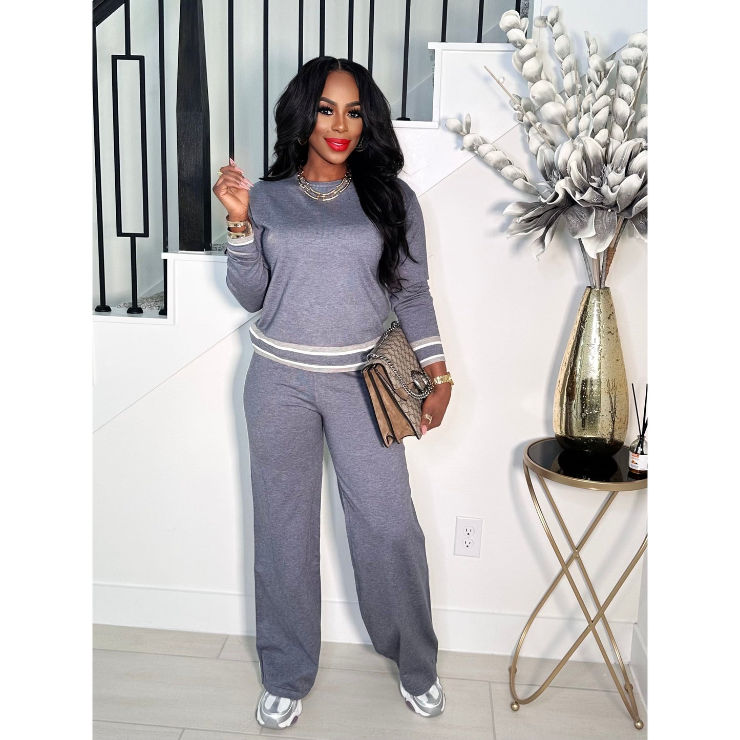 KEEP ME WARM SWEATER PANTS SET (GREY)