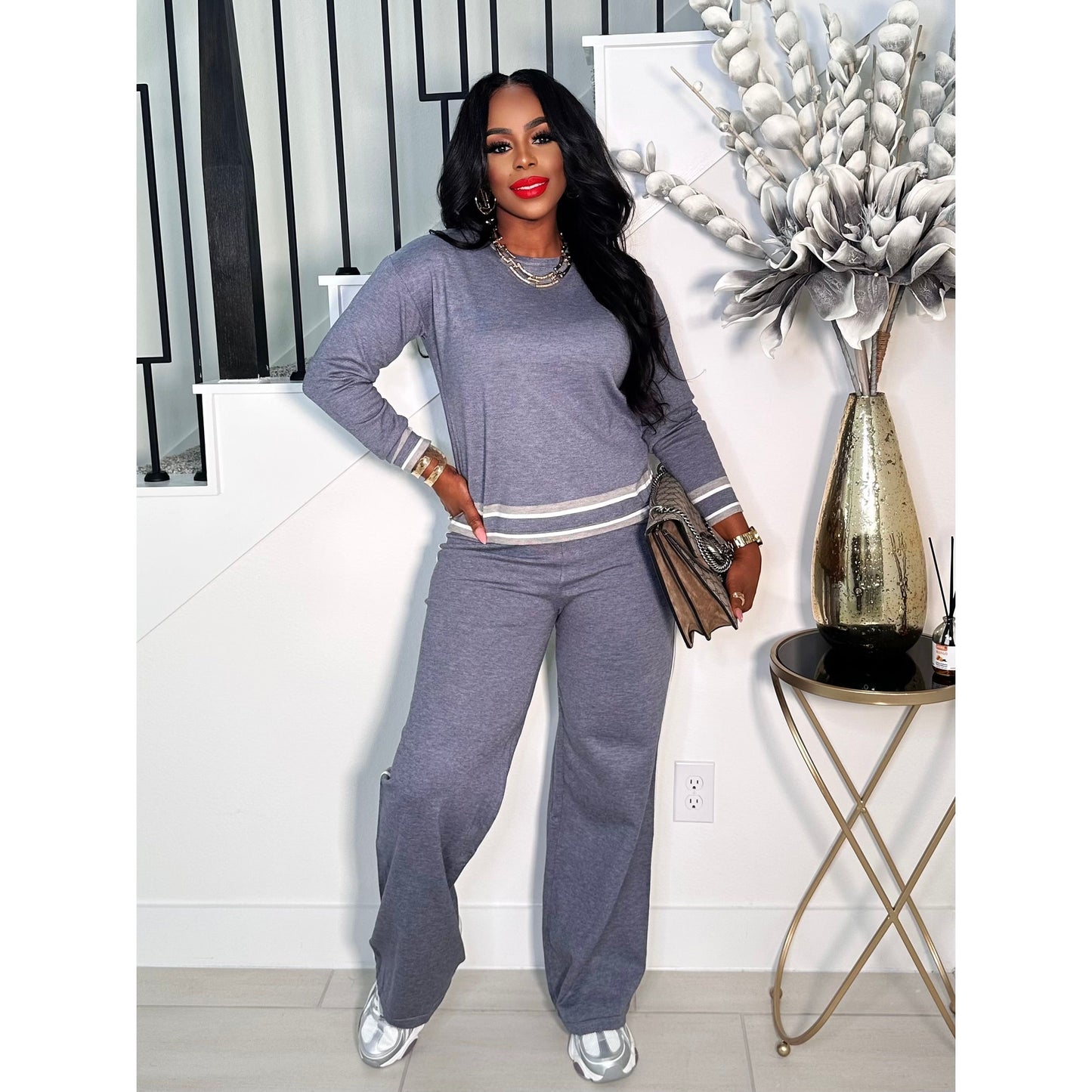 KEEP ME WARM SWEATER PANTS SET (GREY)