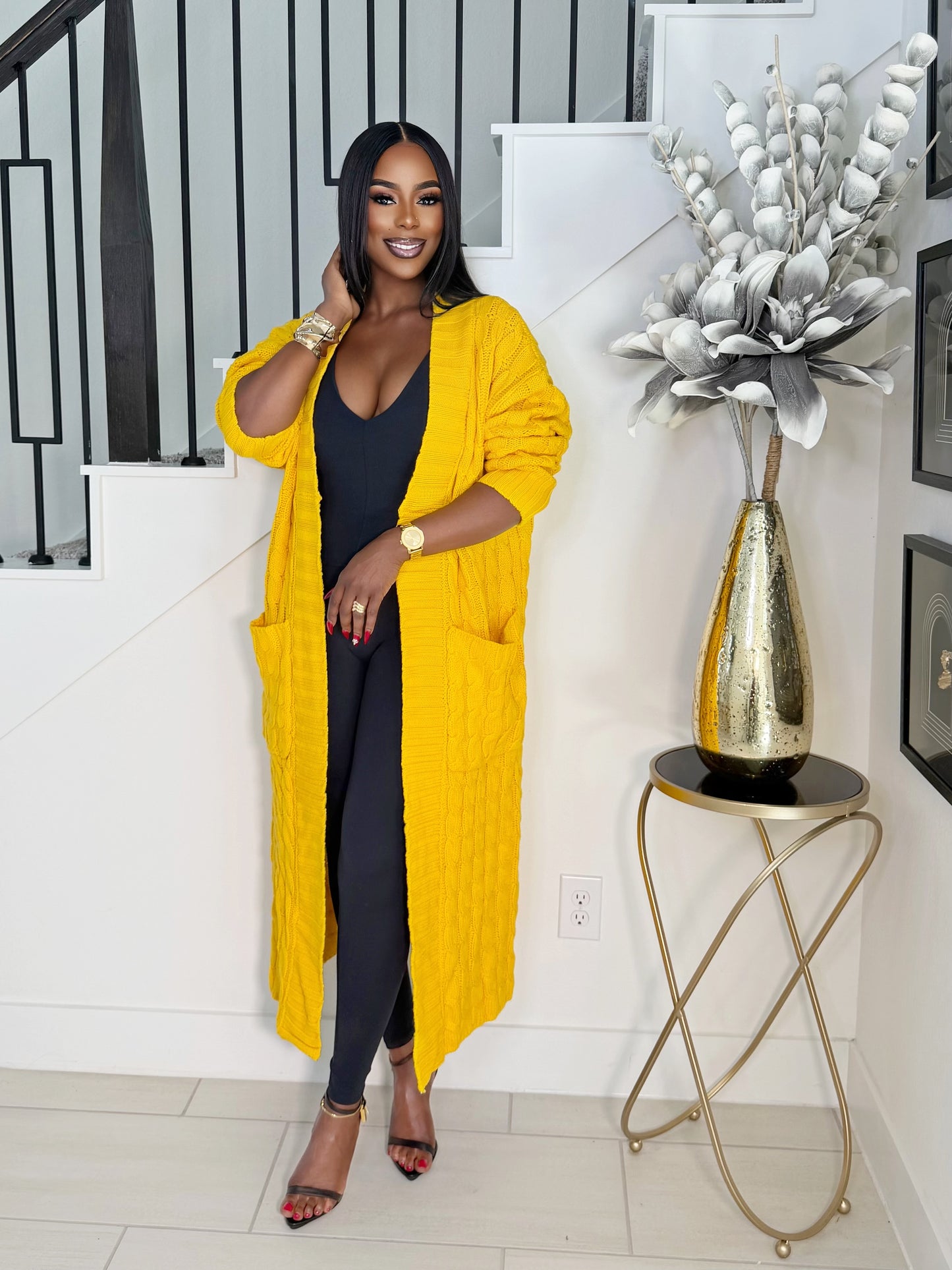 STAY WARM OVERSIZED CARDIGAN (YELLOW)