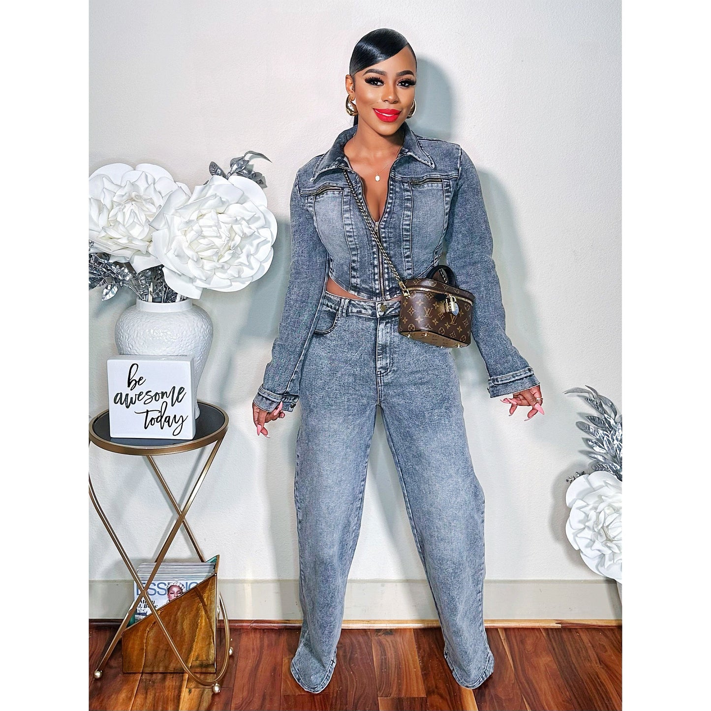 CANT'T TOUCH MY FLY DENIM PANTS SET