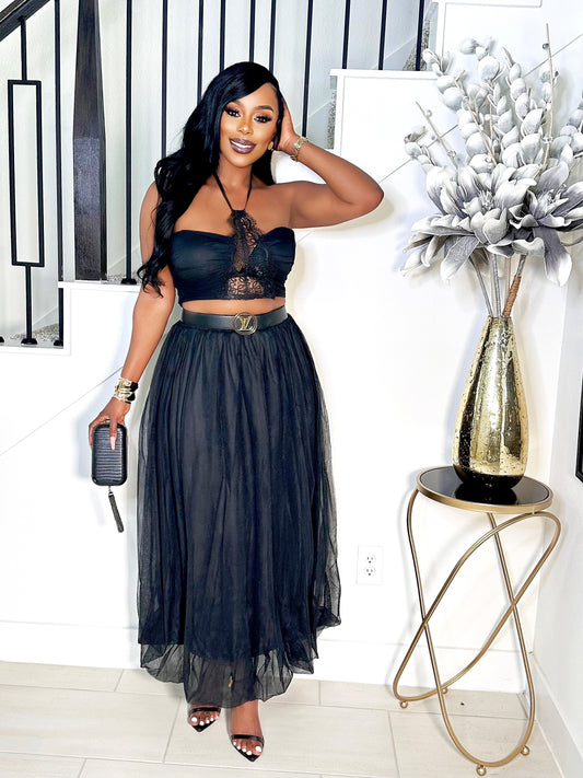 HAVE YOUR WAY MESH BUBBLE SKIRT SET