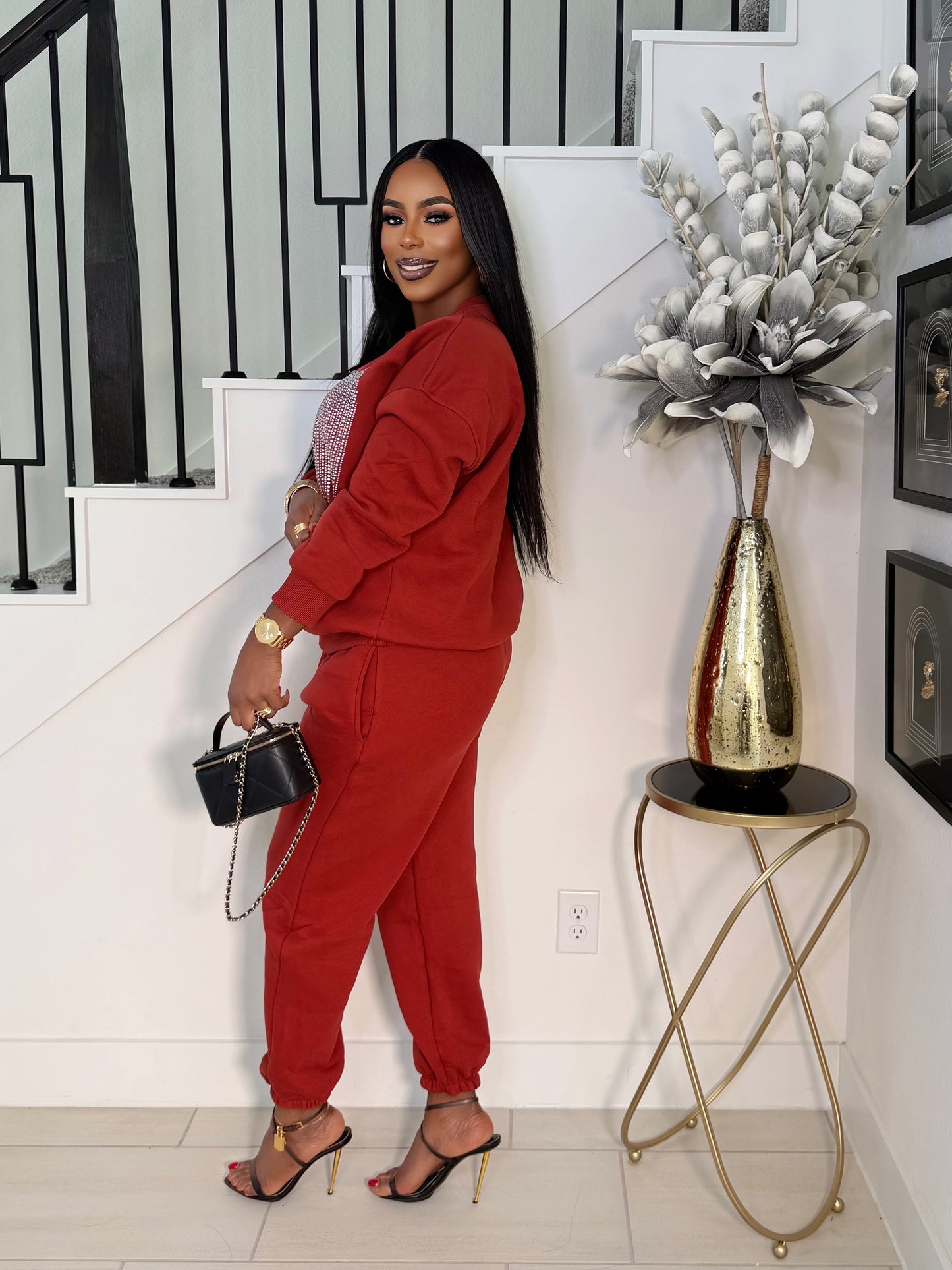 MISS RHINESTONE SWEATER SET