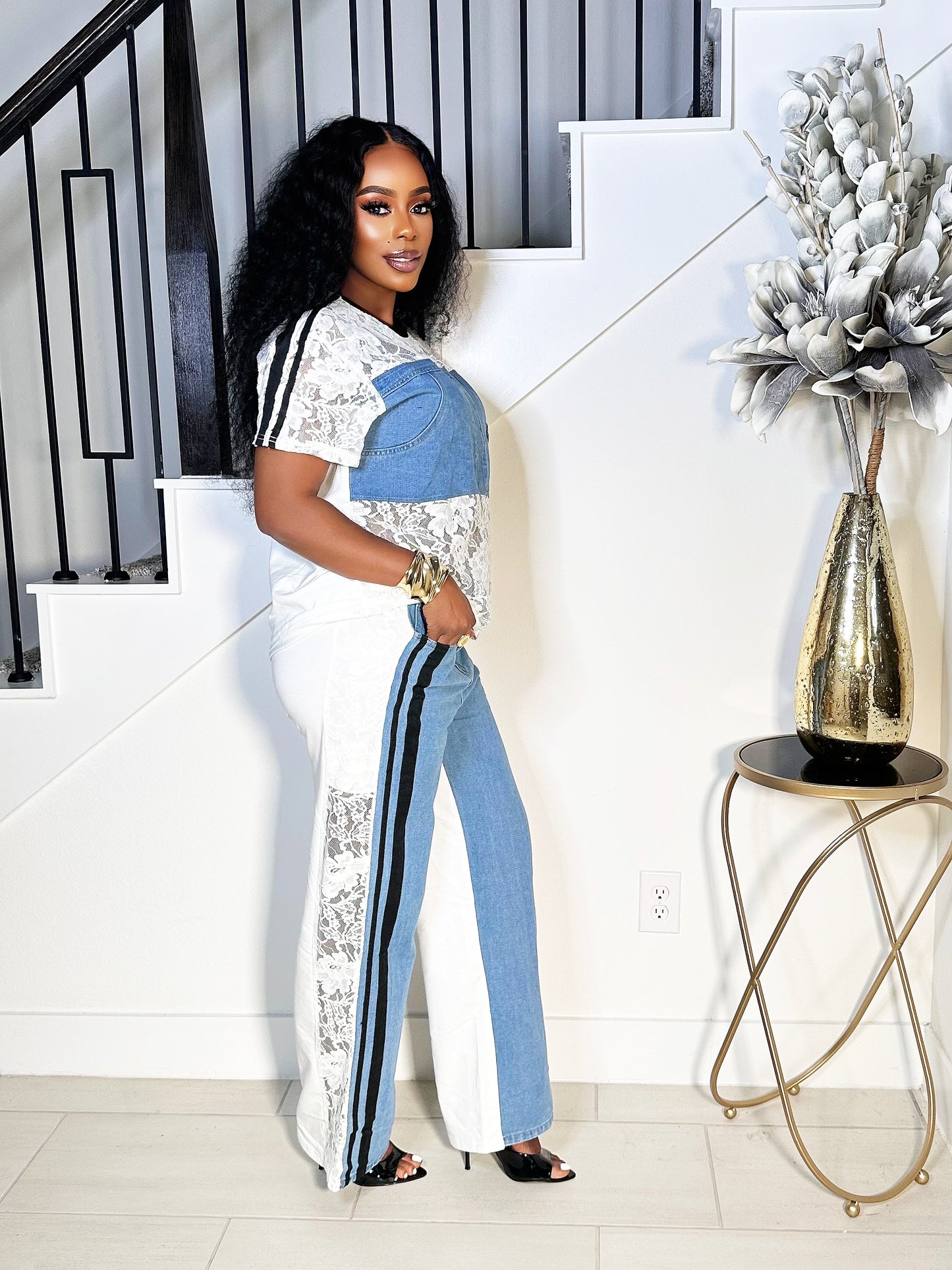 WHAT LACE 2PIECE PANTS SET (WHITE)