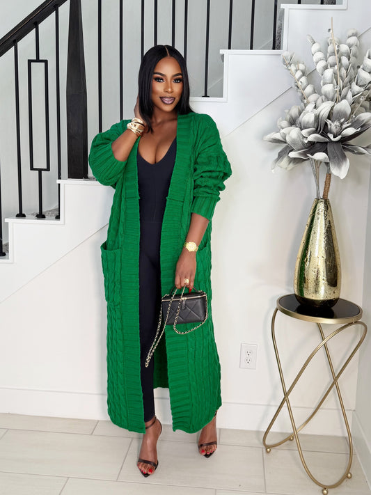 STAY WARM OVERSIZED CARDIGAN (GREEN)