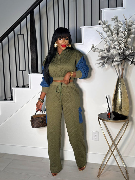 MIXED FEELINGS HOODED JOGGER STYLE PANTS SET