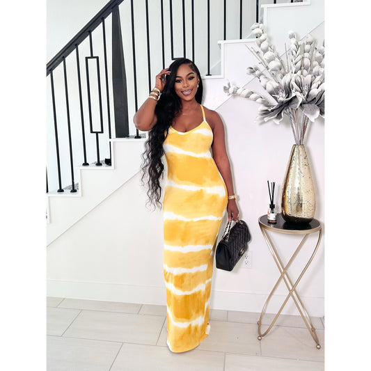 MISS TIE-DYE MAXI DRESS (YELLOW)