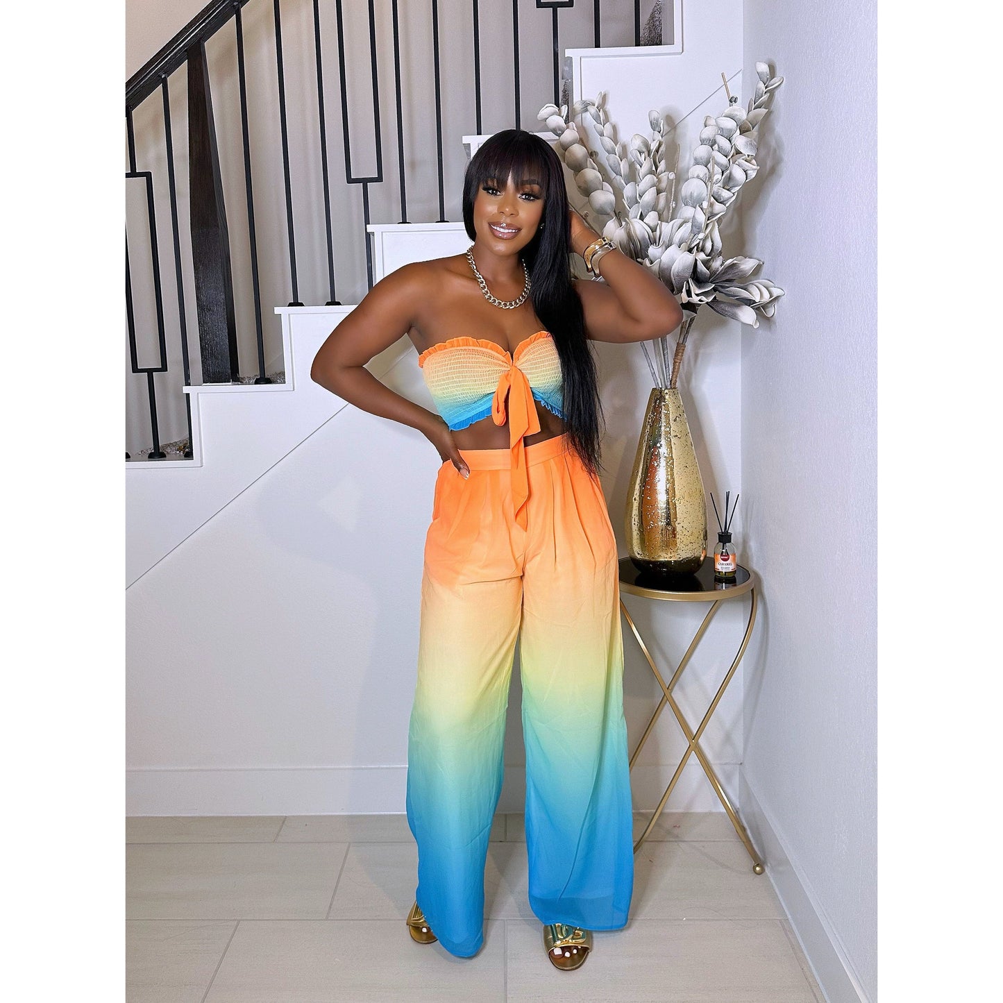 SUMMER TIME FUN OMBRE PANTS SET