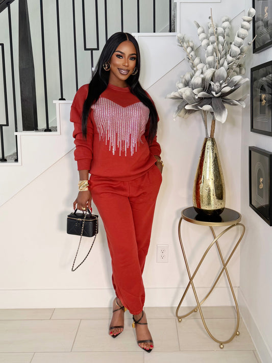 MISS RHINESTONE SWEATER SET