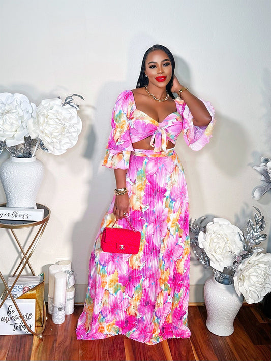 KIMBERLY 2 PIECE SET PINK FLORAL (RESTOCK)