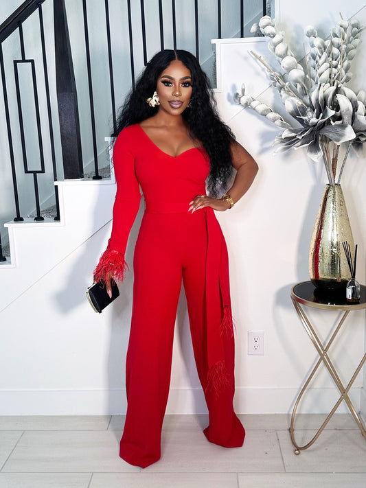 MISS CHEERY ONE SHOULDER JUMPSUIT