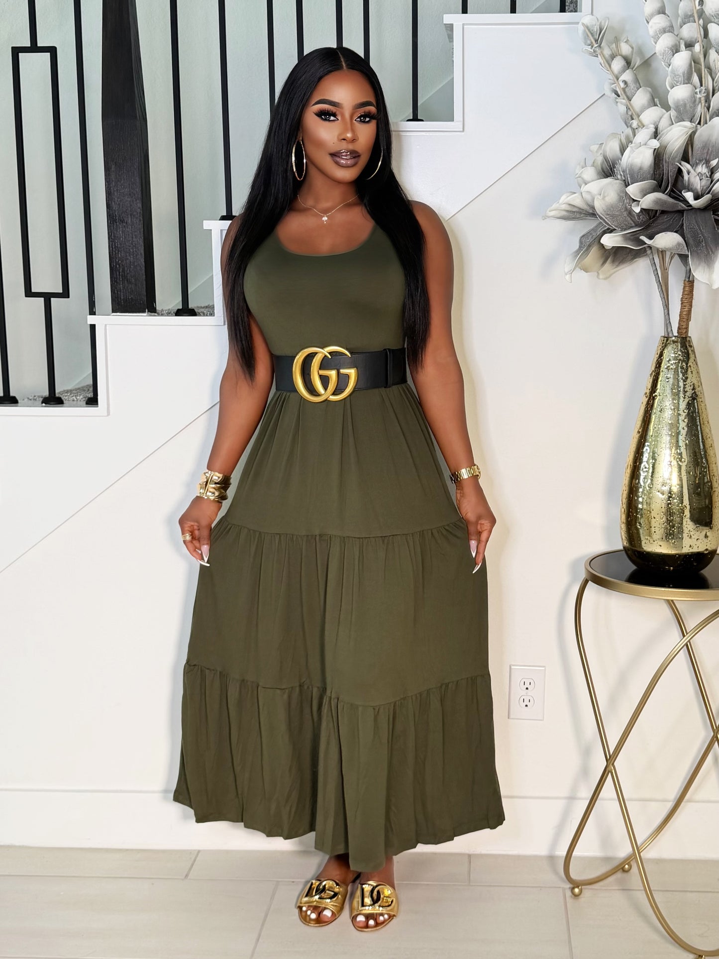 EASY FLOW MAI DRESS (OLIVE)