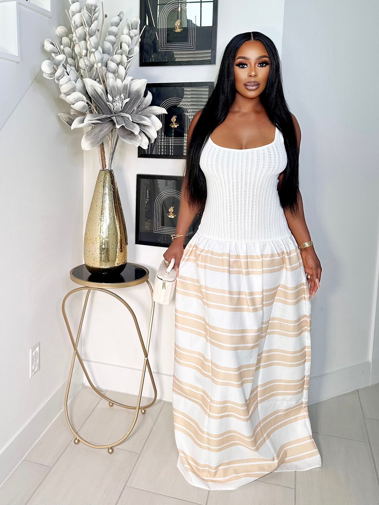 KEEP IT MOVING STRIPE MAXI DRESS