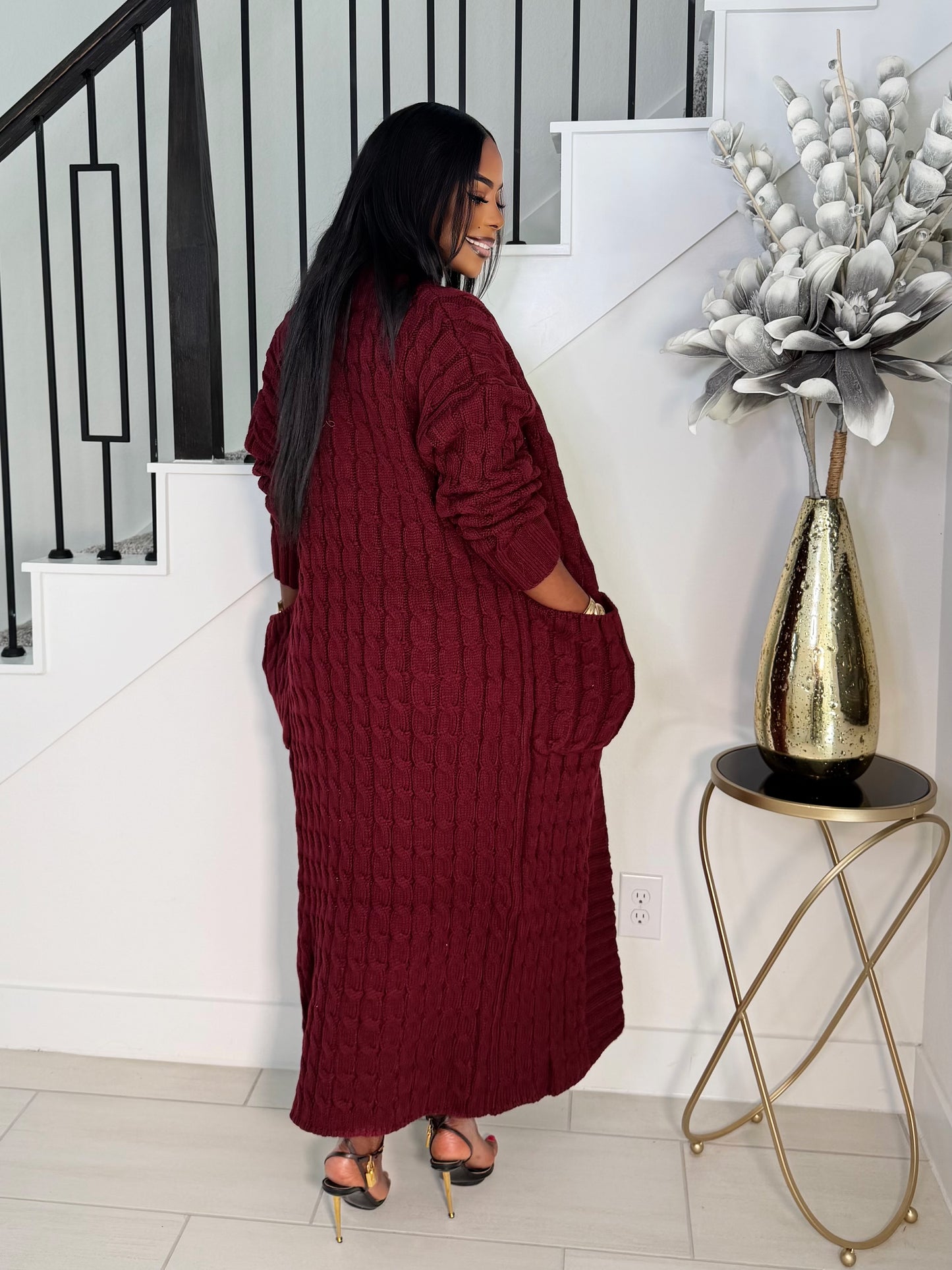 STAY WARM OVERSIZED CARDIGAN (WINE)