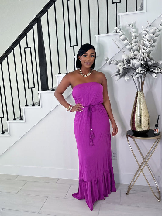 STAY WITH ME STRAPLESS MAXI DRESS (ORCHID)